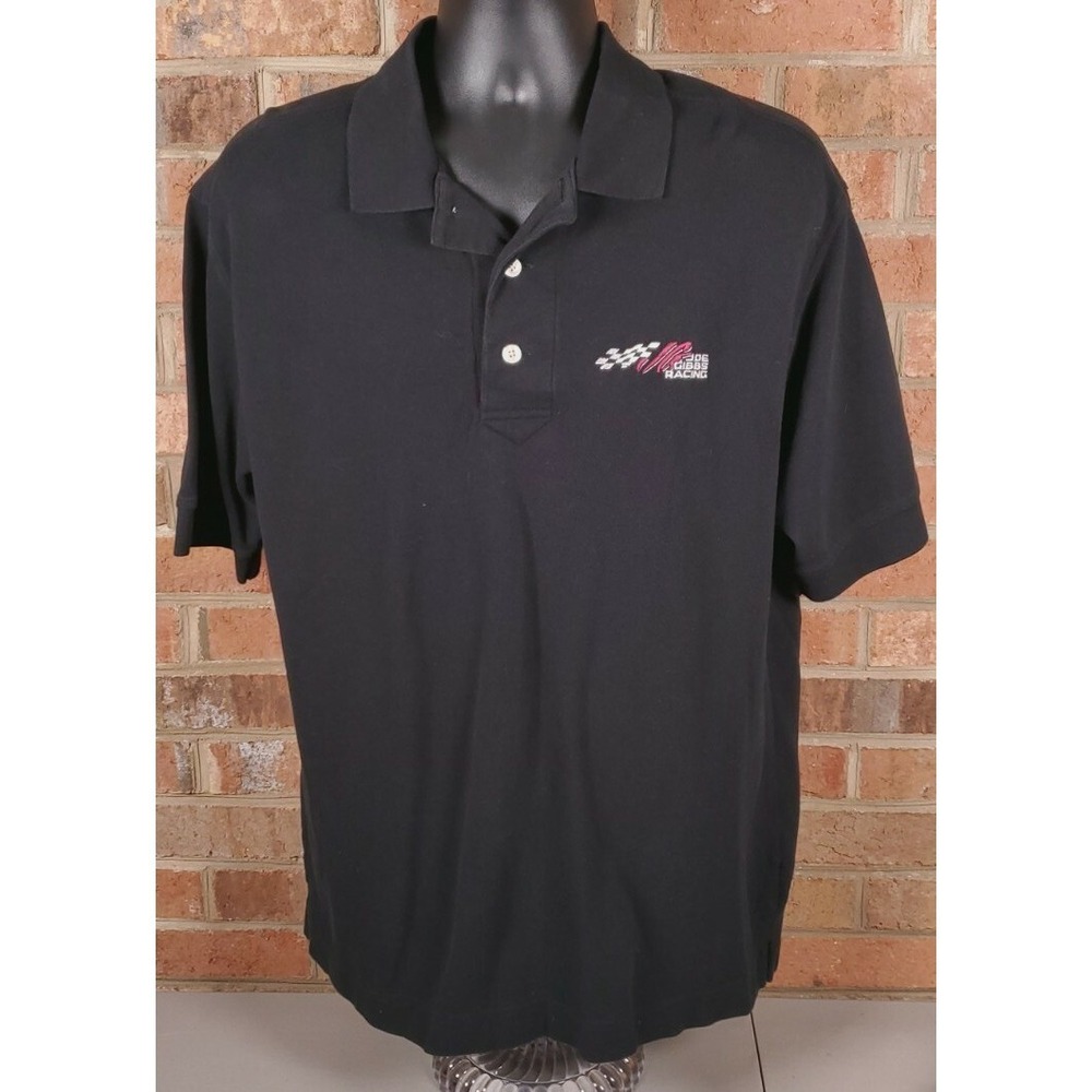 Joe Gibbs Racing Black Polo Shirt Mens‎ Size Large Nascar Cutter & Buck